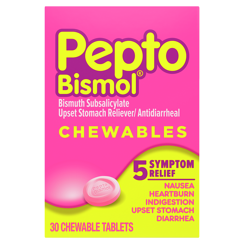 Pepto Bismol Chewable Tablets 30 Count, 24/CS Count RJ General