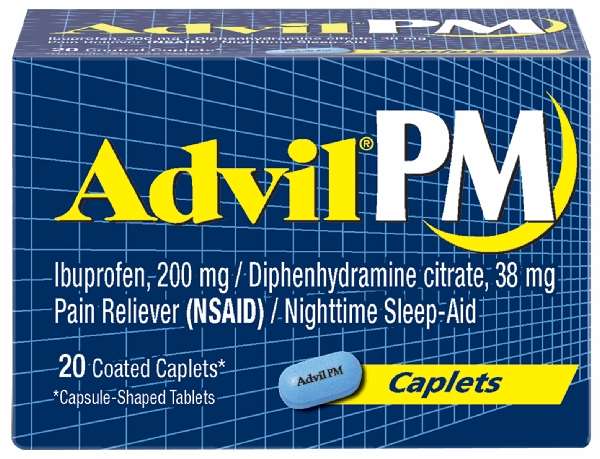 Advil PM Pain Reliever 200mg Caplet 20ct 6-Pack - 72/cs